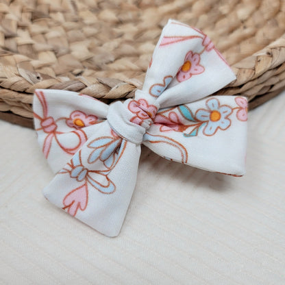 Spring Floral Garland Sailor Hair Bow