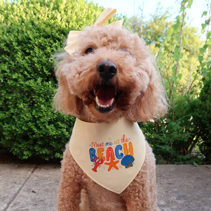 Meet Me At The Beach Dog Bandana