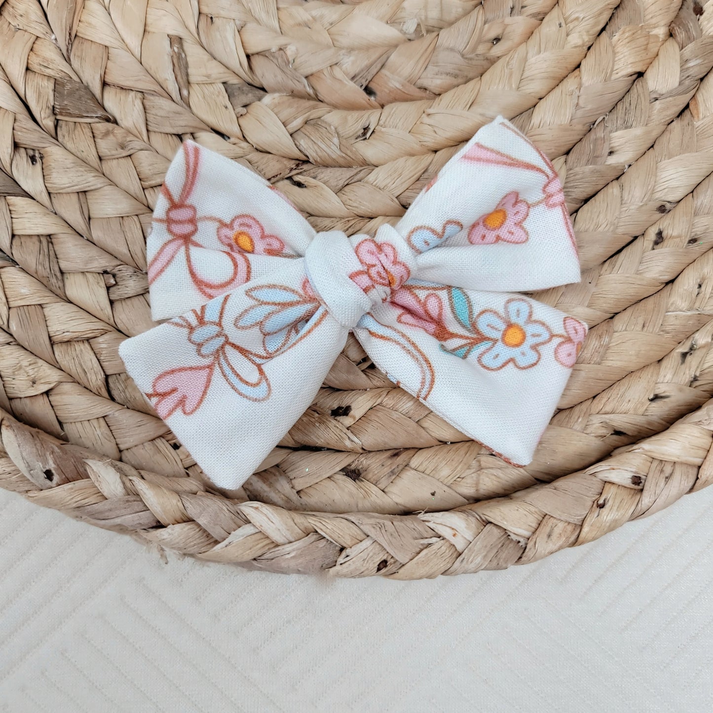 Spring Floral Garland Sailor Hair Bow