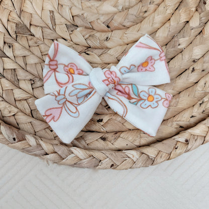 Spring Floral Garland Sailor Hair Bow