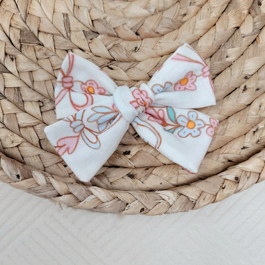 Spring Floral Garland Sailor Hair Bow