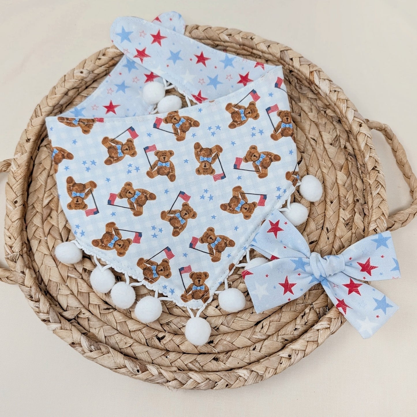 Light Blue Star Hair Bow