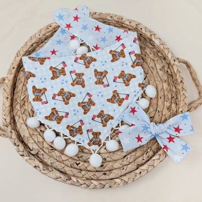 Light Blue Star Hair Bow