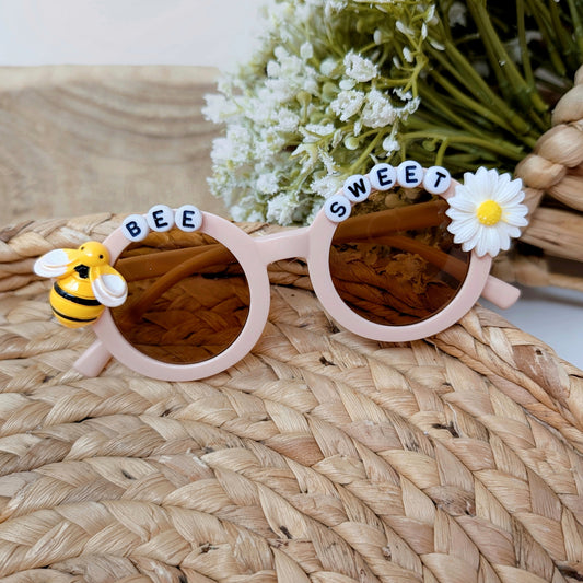Pale Pink Bee Sweet Beaded Sunglasses
