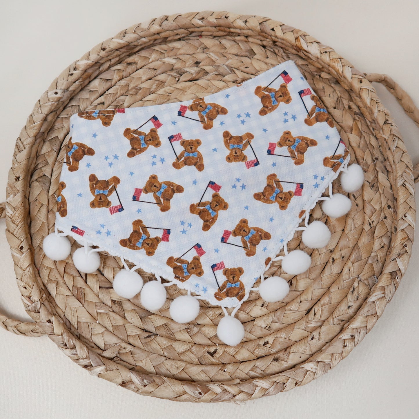 Patriotic Teddy Bear Dog Bandana