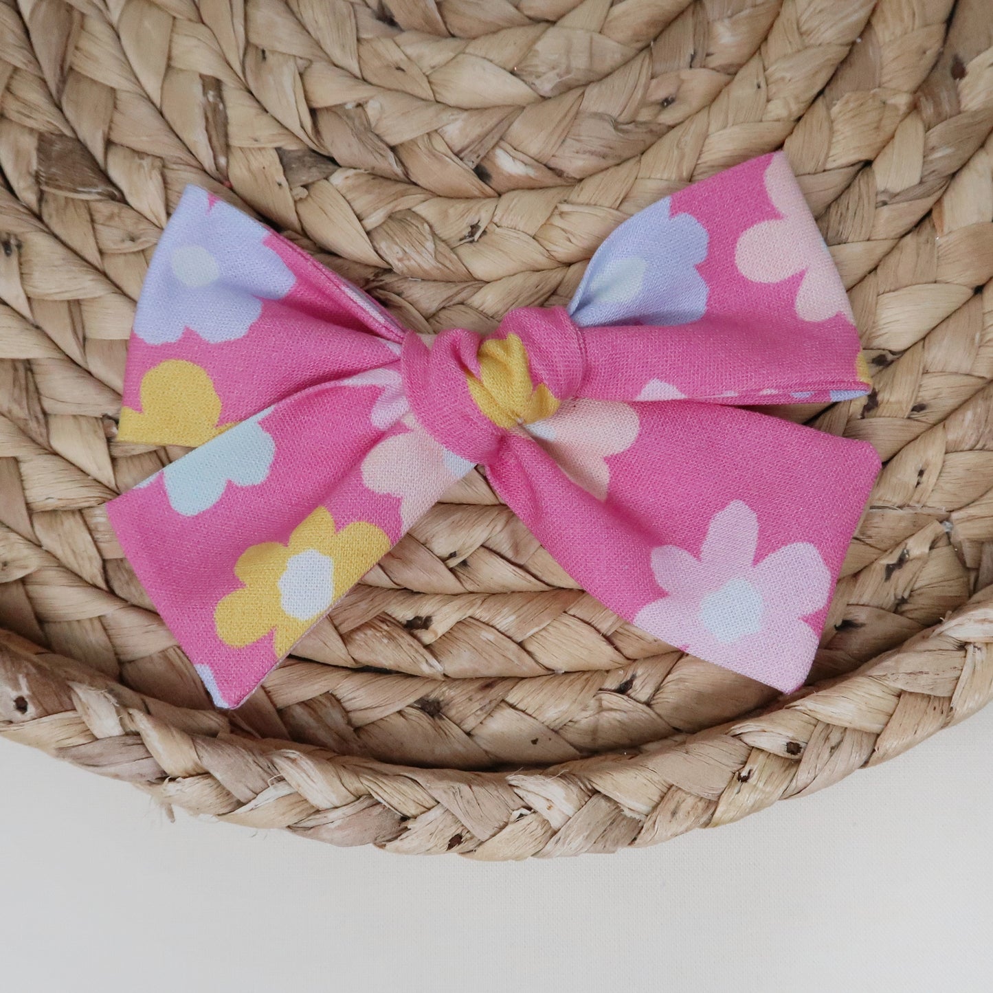 Pink Summer Flower Hair Bow