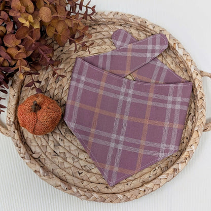 Plum Plaid Dog Bandana
