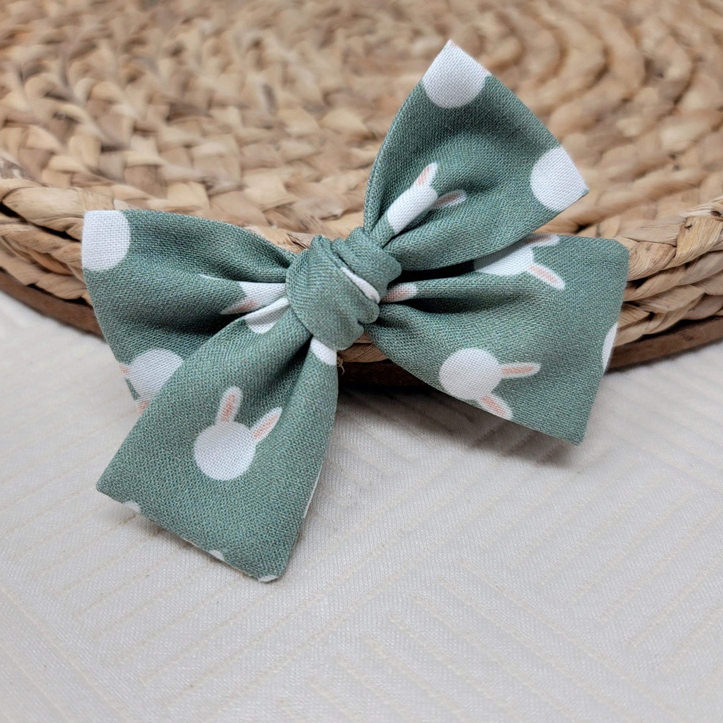 Sage Green Bunny Sailor Hair Bow