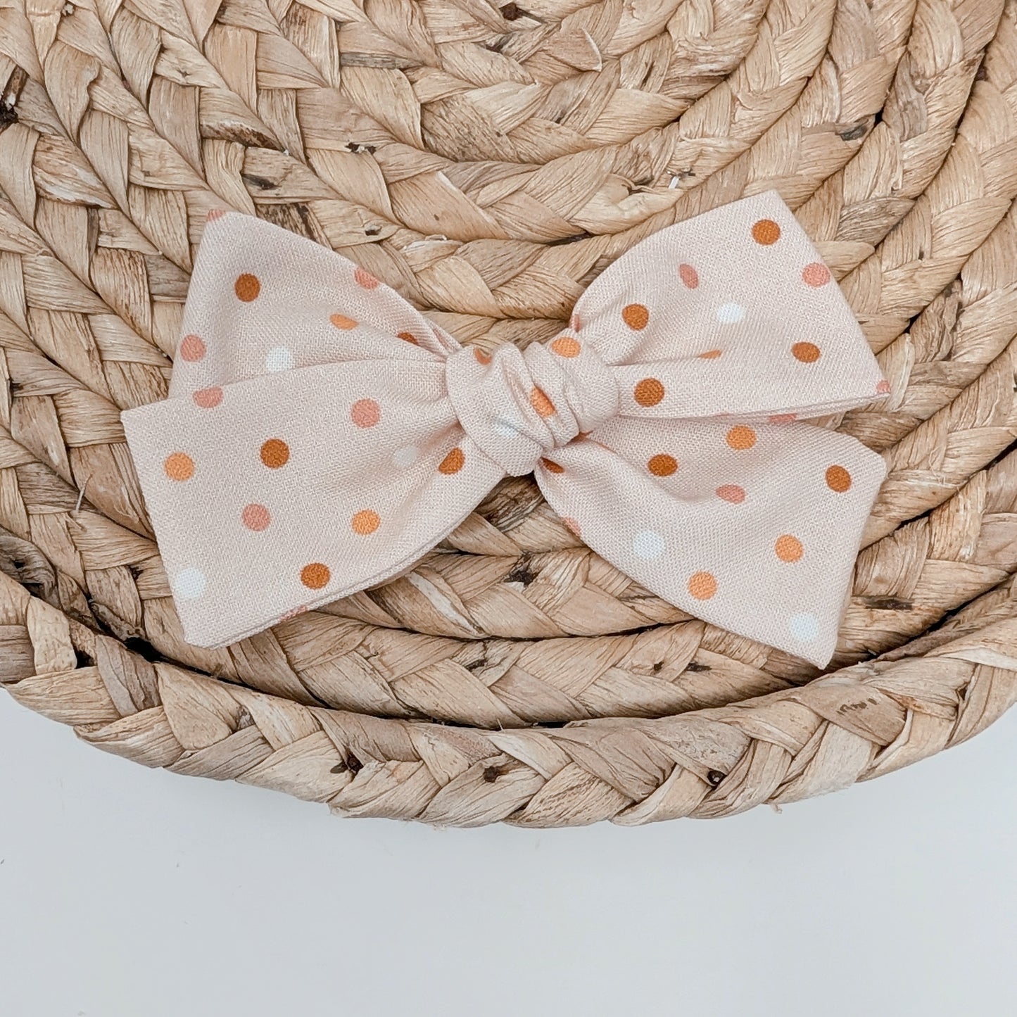 Pale Pink Polka Dot Hair Bow