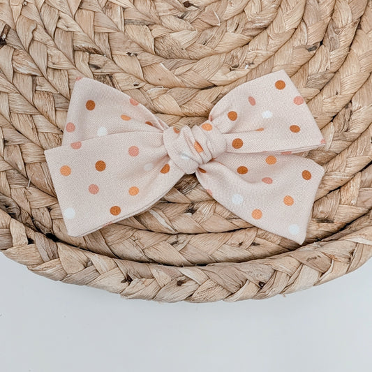 Pale Pink Polka Dot Hair Bow