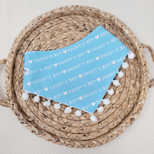 Daddy's Boy Dog Bandana With or Without Pom Pom Trim