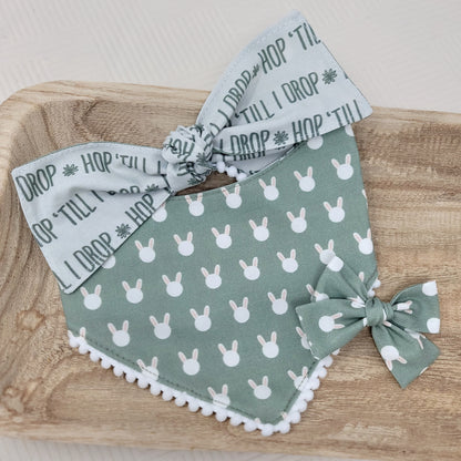 Sage Green Bunny Sailor Hair Bow