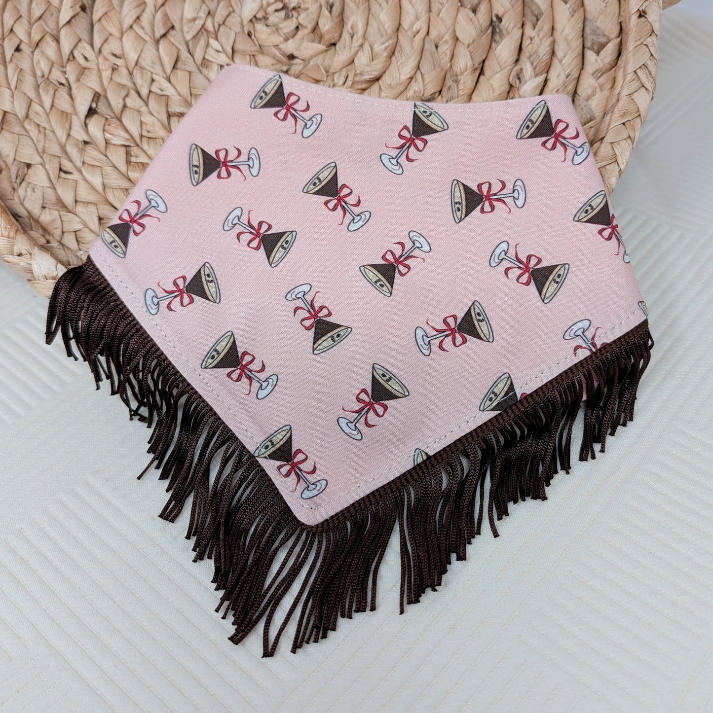 NEW Espresso Martini Snap On Dog Bandana With Trim