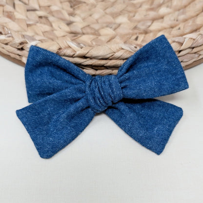 Denim Hair Bow