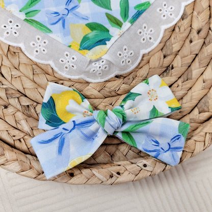 Lemons and Bows Gingham Sailor Hair Bow