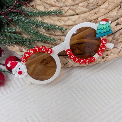 Santa's Cutest Elf Christmas Beaded Sunglasses
