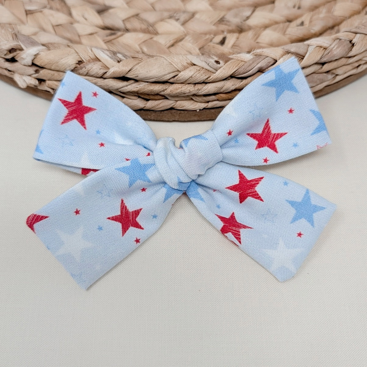 Light Blue Star Hair Bow