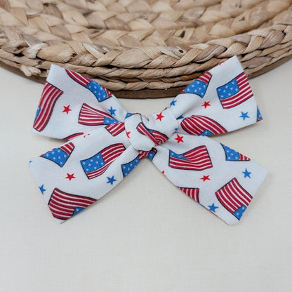 American Flag Hair Bow