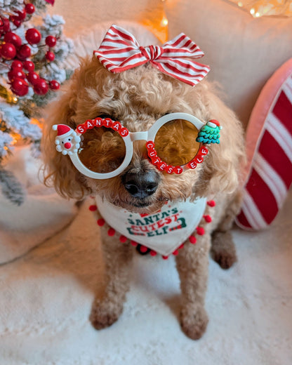 Santa's Cutest Elf Christmas Beaded Sunglasses