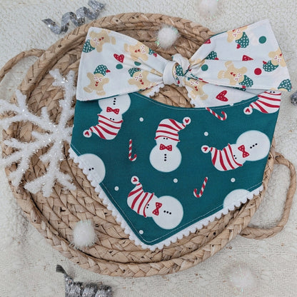 snowman and gingerbread themed go bandana 