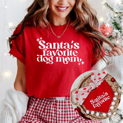 Santa's Favorite Dog Mom Comfort Colors Graphic Tee