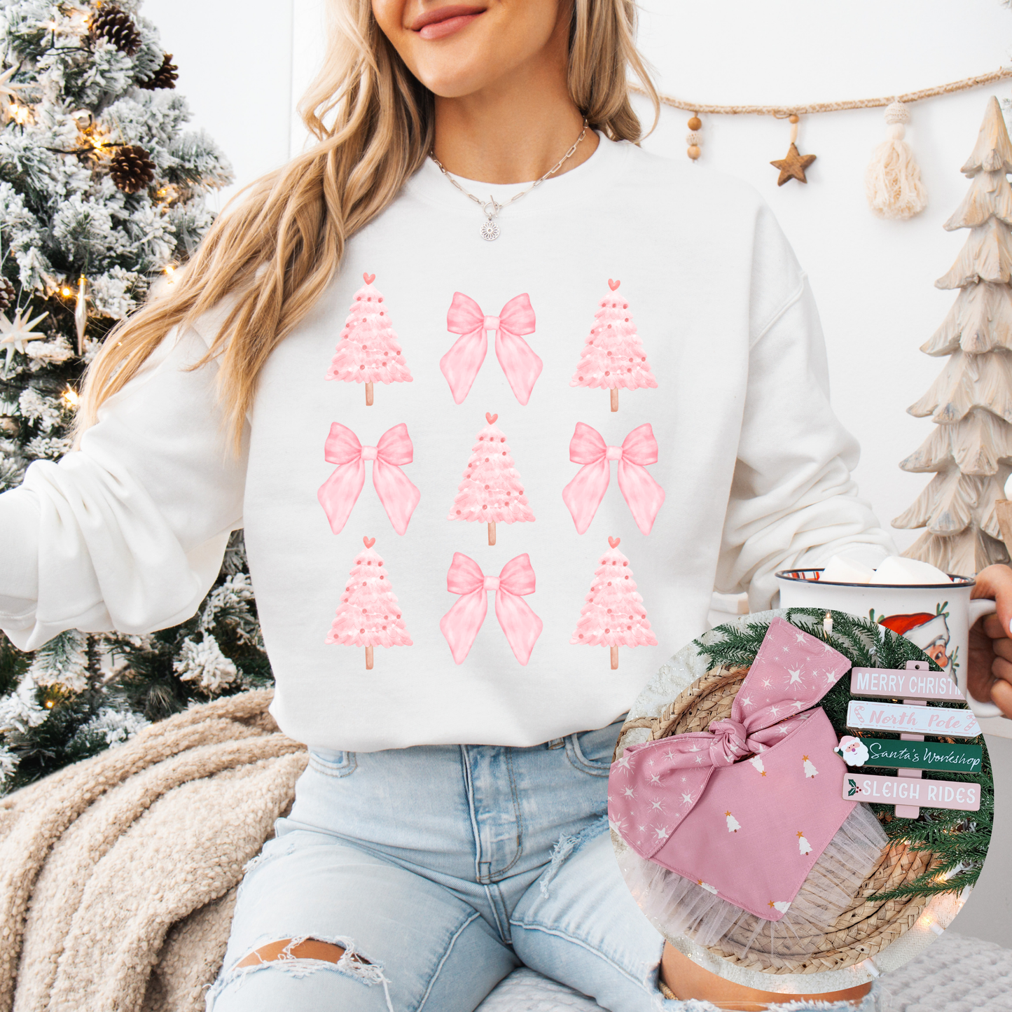 Pinkmas Tree Crewneck Sweatshirt