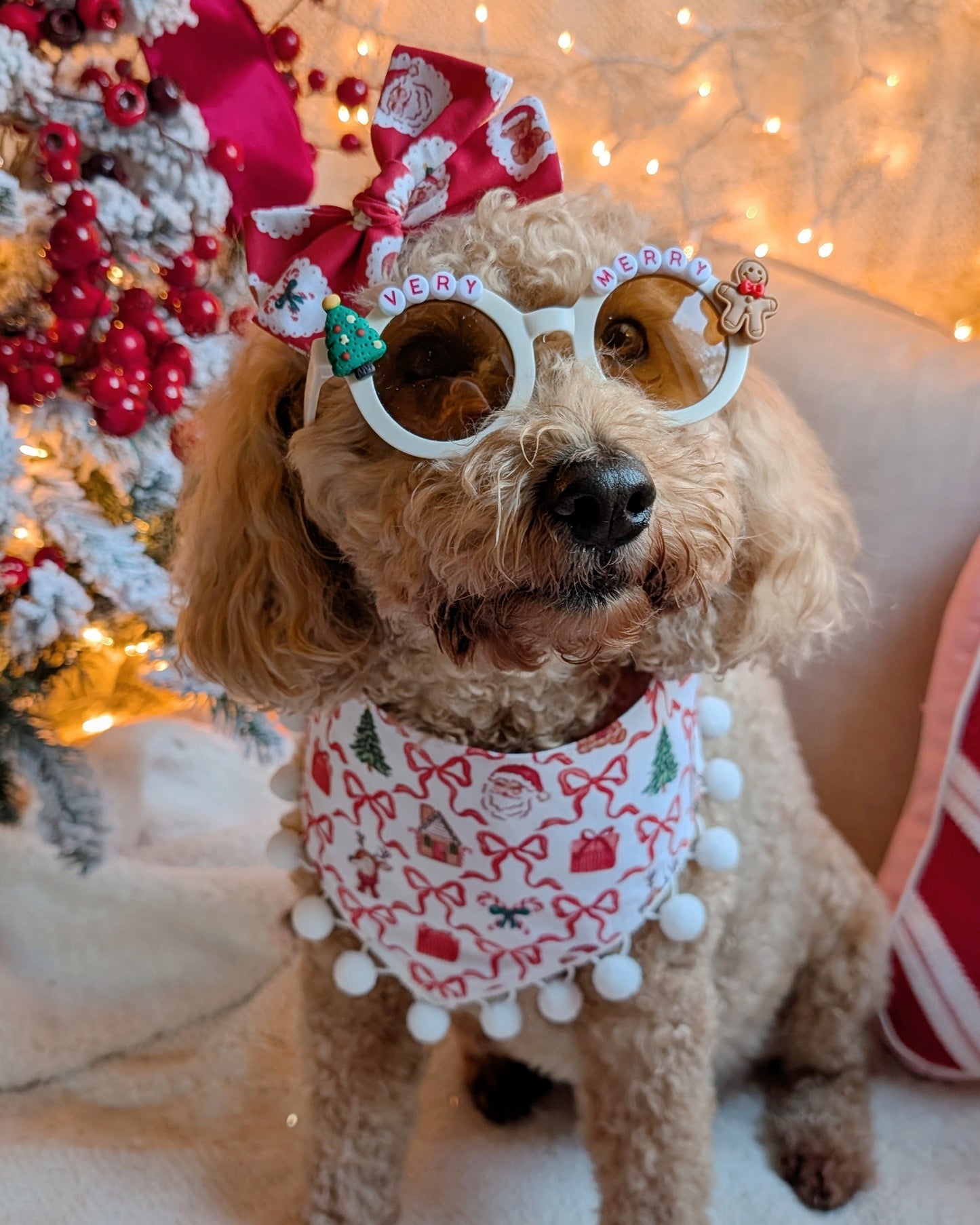 Very Merry Christmas Beaded Sunglasses