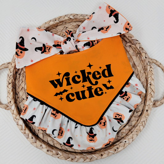 Wicked Cute Dog Bandana With or Without Ruffle Trim
