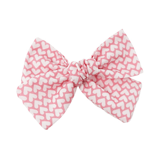 Pink Little Hearts Hair Bow